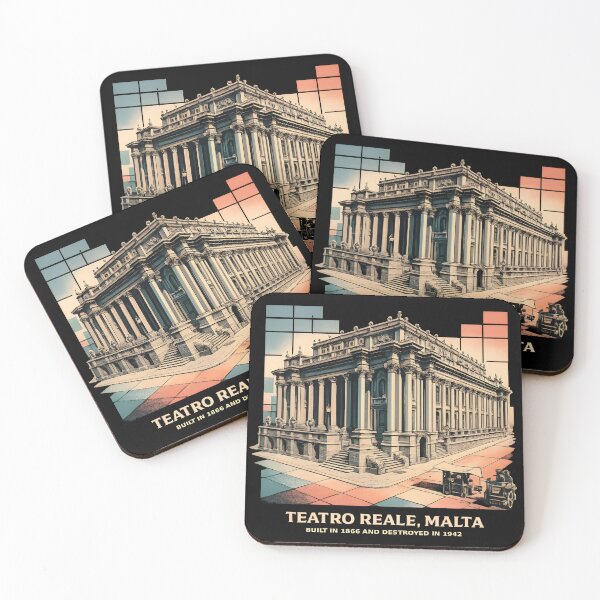 Item preview, Royal Opera House Valletta Malta - Destroyed 1942 | Risograph Duotone Art designed and sold by WAUZ.