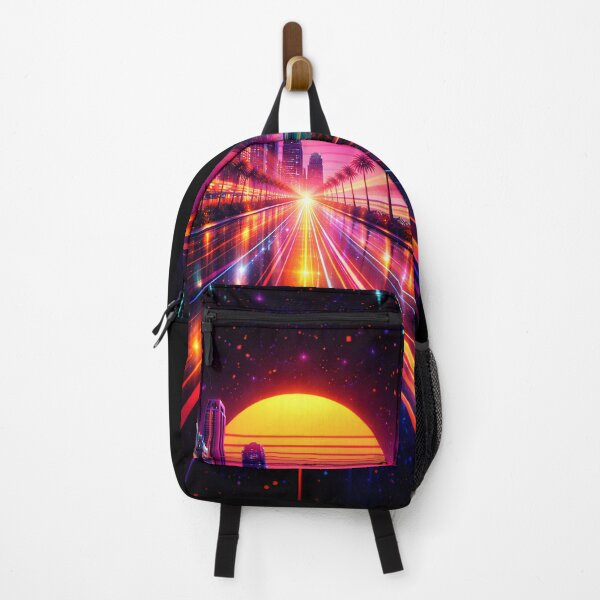 Item preview, Neon Miami Palms - Retro Synthwave Summer Sunset Cityscape designed and sold by Tw1nsAIArt.