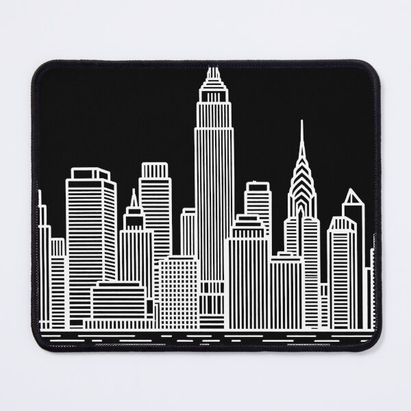 Item preview, New York City Travel Illustration Line Art - White Lines designed and sold by Stripe Wall Studio.