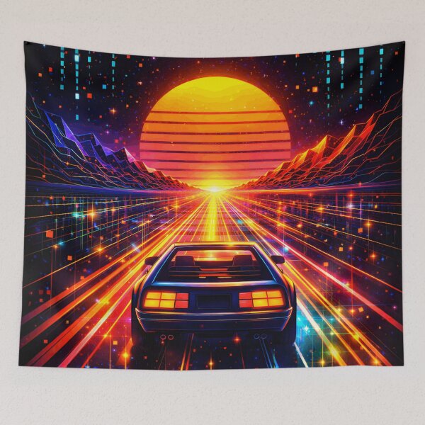 Item preview, Synthwave Sunset Drive - Outrun Aesthetic Neon Highway designed and sold by Tw1nsAIArt.