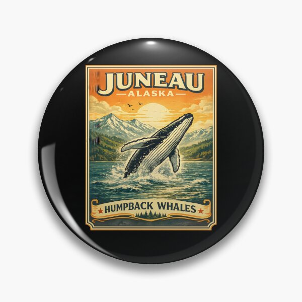 Item preview, Vintage Juneau Alaska Humpback Whales Scenic Whale Travel designed and sold by ElLocoMus.