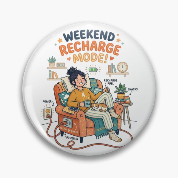 Item preview, Weekend Recharge Mode Introvert Life designed and sold by Quiet Mode Studio.