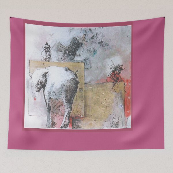 Item preview, Pinned Lamb in Toys World (Original Mix Media Painting by ACCI) designed and sold by VanyssaGraphics.