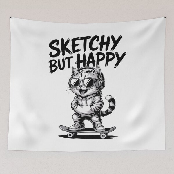 Item preview, graffiti cat skater – board tricks - streetwear - kickflip - skateboarding - skater - skate life - skate culture  - Skateboarding animal designed and sold by JansenGS.