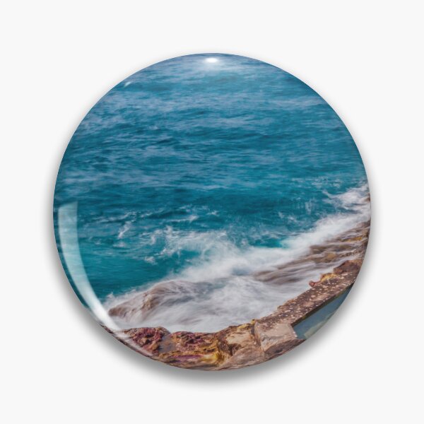 Item preview, Rocky Coast Tide Pools With Turquoise Ocean Waves Crashing Along a Coastal Shoreline designed and sold by Nmallia.