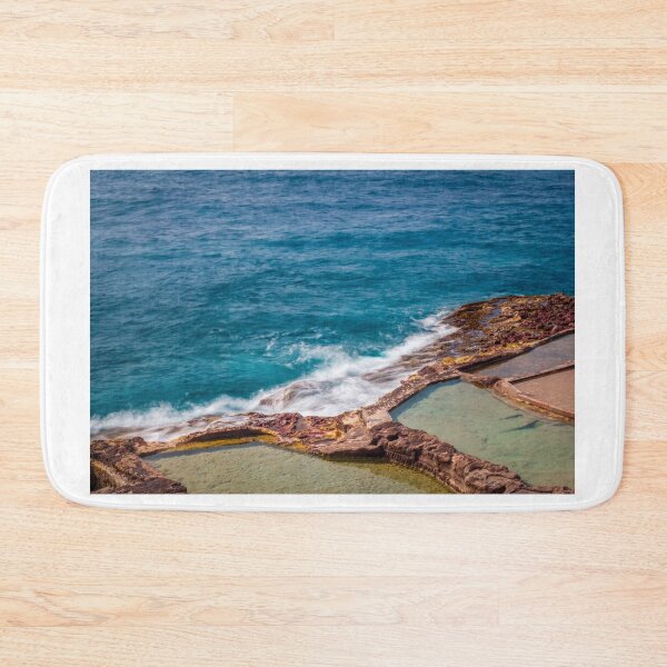 Item preview, Rocky Coast Tide Pools With Turquoise Ocean Waves Crashing Along a Coastal Shoreline designed and sold by Nmallia.