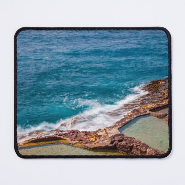 Item preview, Rocky Coast Tide Pools With Turquoise Ocean Waves Crashing Along a Coastal Shoreline designed and sold by Nmallia.