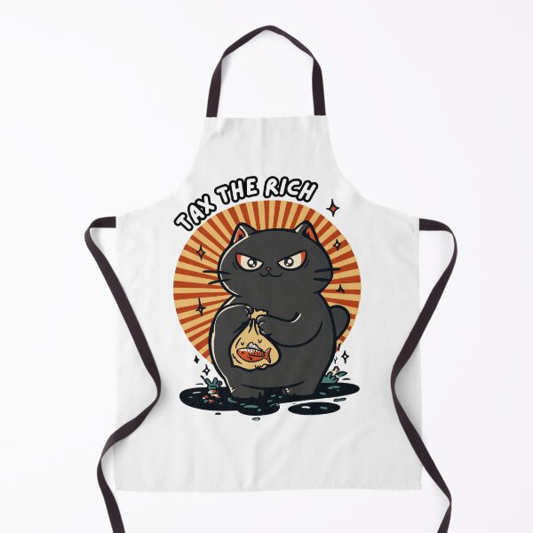 Item preview, Tax The Rich Greedy Black Cat With Fish Funny Political Cat Design designed and sold by Region.