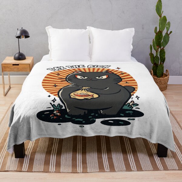 Item preview, Tax The Rich Greedy Black Cat With Fish Funny Political Cat Design designed and sold by Region.
