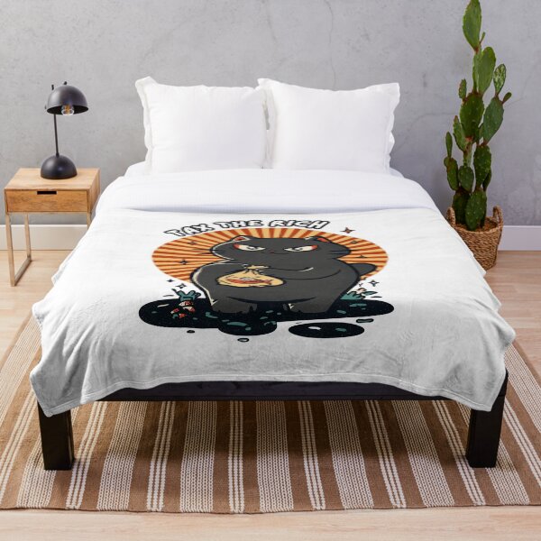 Item preview, Tax The Rich Greedy Black Cat With Fish Funny Political Cat Design designed and sold by Region.