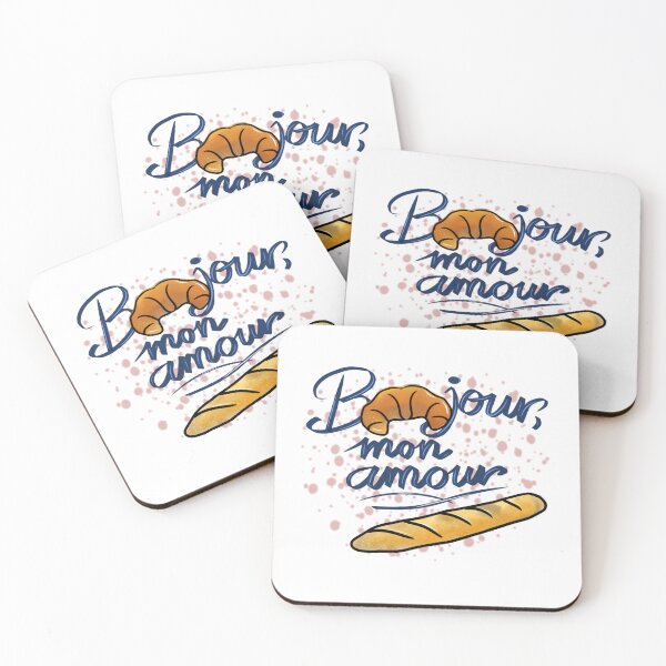 Item preview, Bonjour Mon Amour Croissant – Cute French Bakery Romantic Design designed and sold by ForcePrint.