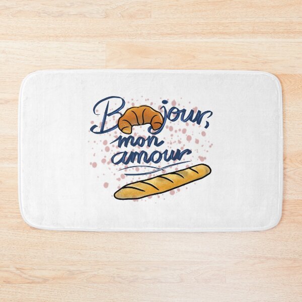 Item preview, Bonjour Mon Amour Croissant – Cute French Bakery Romantic Design designed and sold by ForcePrint.