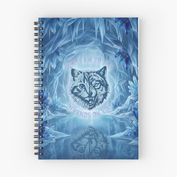Item preview, Who I Am To You Cat Wolf Split Face Cool Blue designed and sold by MarCinu Art.