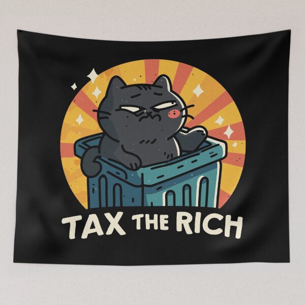Item preview, Tax The Rich Broke Black Cat Dumpster Life Funny Anti Work Cat designed and sold by Region.