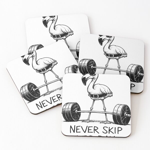 Item preview, Never Skip Leg Day – Funny Flamingo Illustration designed and sold by majesty-prints.
