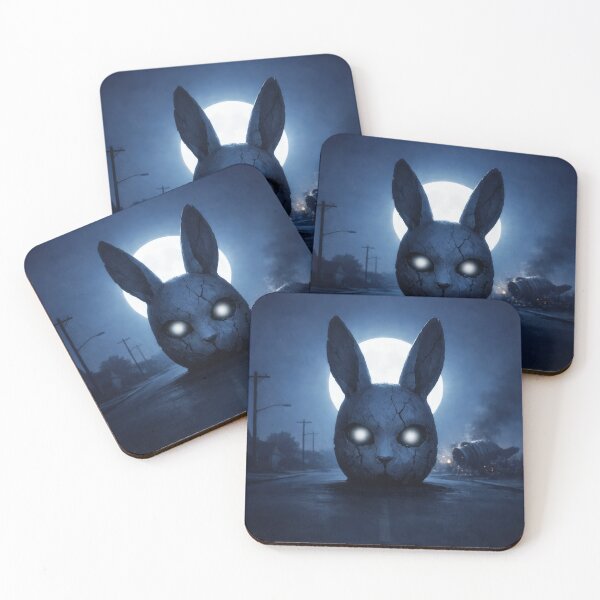 Item preview, Creepy Giant Rabbit Mask Full Moon Night Poster designed and sold by Cine8.