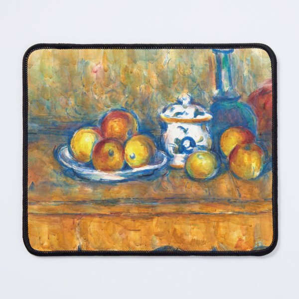 Item preview, Stillleben Mit Blauer Flasche Zuckerdose Und Apfeln by Paul Cézanne: Post Impressionist Still Life Poster designed and sold by artofuniverse.