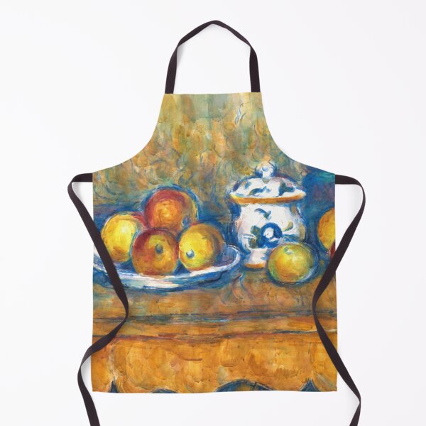 Artikelvorschau, Stillleben Mit Blauer Flasche Zuckerdose Und Apfeln von Paul Cézanne: Postimpressionistisches Stillleben-Poster entworfen und verkauft von artofuniverse.