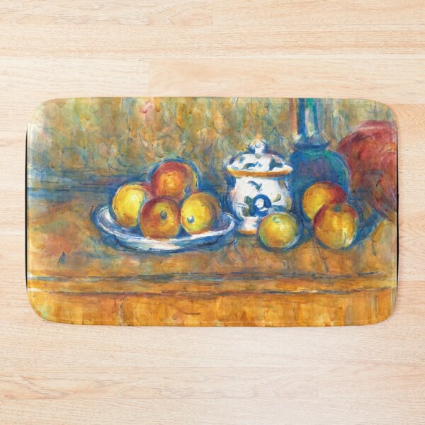 Item preview, Stillleben Mit Blauer Flasche Zuckerdose Und Apfeln by Paul Cézanne: Post Impressionist Still Life Poster designed and sold by artofuniverse.