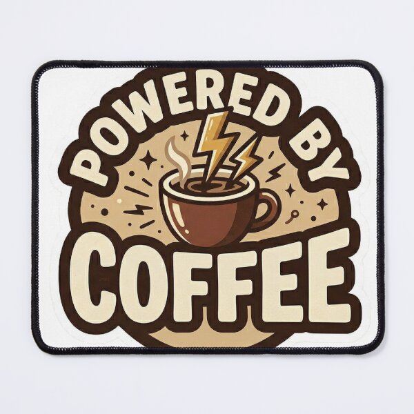 Item preview, Powered by Coffee Funny Retro Caffeine Energy Sticker designed and sold by WildSays.