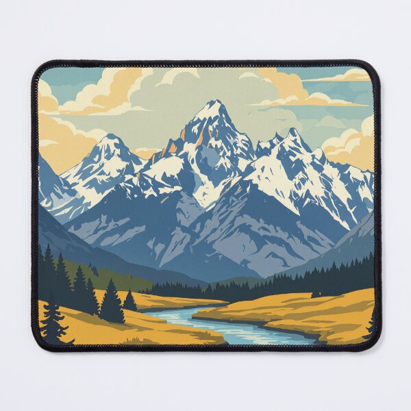 Aperçu de l'œuvre Illustration de voyage du parc national de Grand Teton créée et vendue par Stripe Wall Studio.