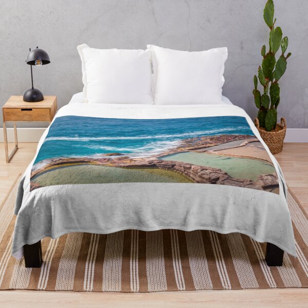 Item preview, Turquoise Ocean Waves Crashing Against Rocky Coast With Natural Rock Pools and Tidal Pools designed and sold by Nmallia.