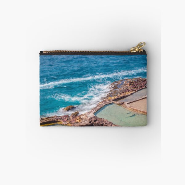 Item preview, Turquoise Ocean Waves Crashing Against Rocky Coast With Natural Rock Pools and Tidal Pools designed and sold by Nmallia.