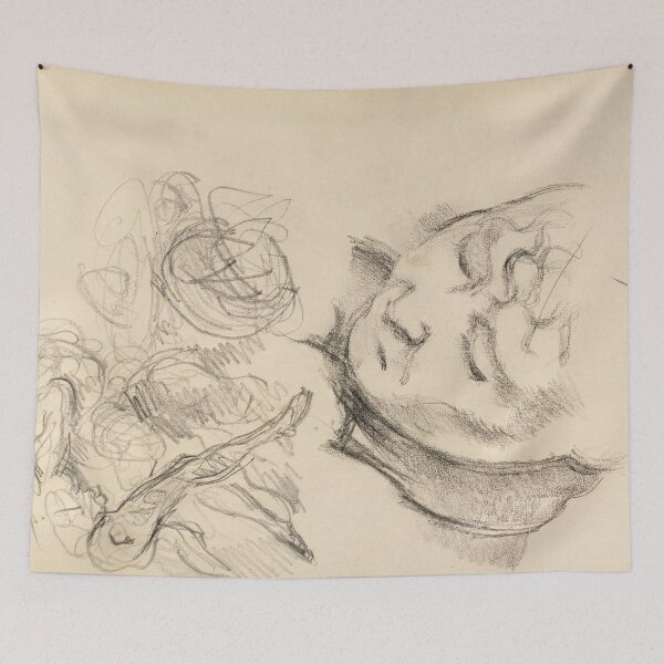 Item preview, Studies Including Madame Cezanne by Paul Cézanne: Minimalist Sketch Portrait Poster designed and sold by artofuniverse.