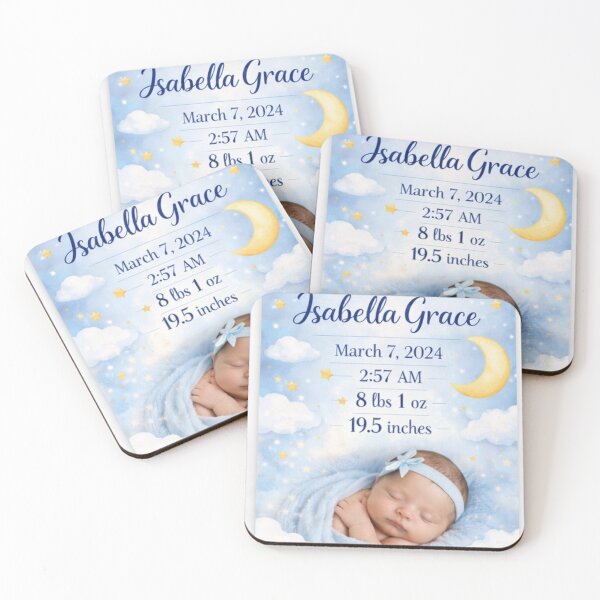Item preview, Personalized Baby Birth Stats Poster – Custom Newborn Name Print – Birth Announcement Nursery Wall Art – Baby Girl Birth Details Poster designed and sold by ArtByKapil.