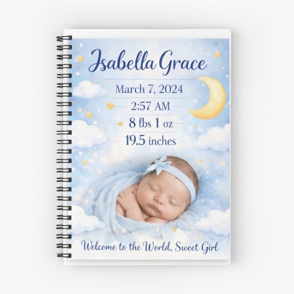 Item preview, Personalized Baby Birth Stats Poster – Custom Newborn Name Print – Birth Announcement Nursery Wall Art – Baby Girl Birth Details Poster designed and sold by ArtByKapil.