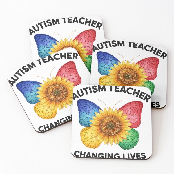 Item preview, Autism Teacher Brain Butterfly Sunflower Changing Lives designed and sold by memonto.