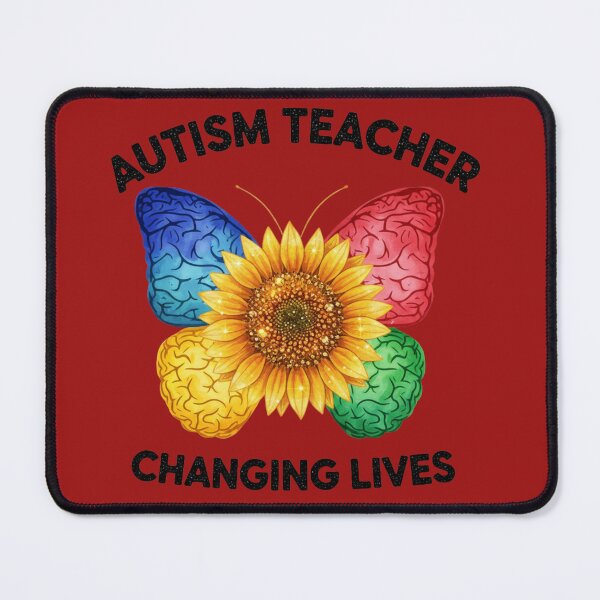 Item preview, Autism Teacher Brain Butterfly Sunflower Changing Lives designed and sold by memonto.