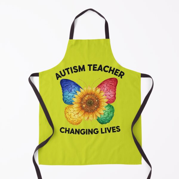 Aperçu de l'œuvre Autism Teacher Brain Butterfly Sunflower Changing Lives créée et vendue par memonto.