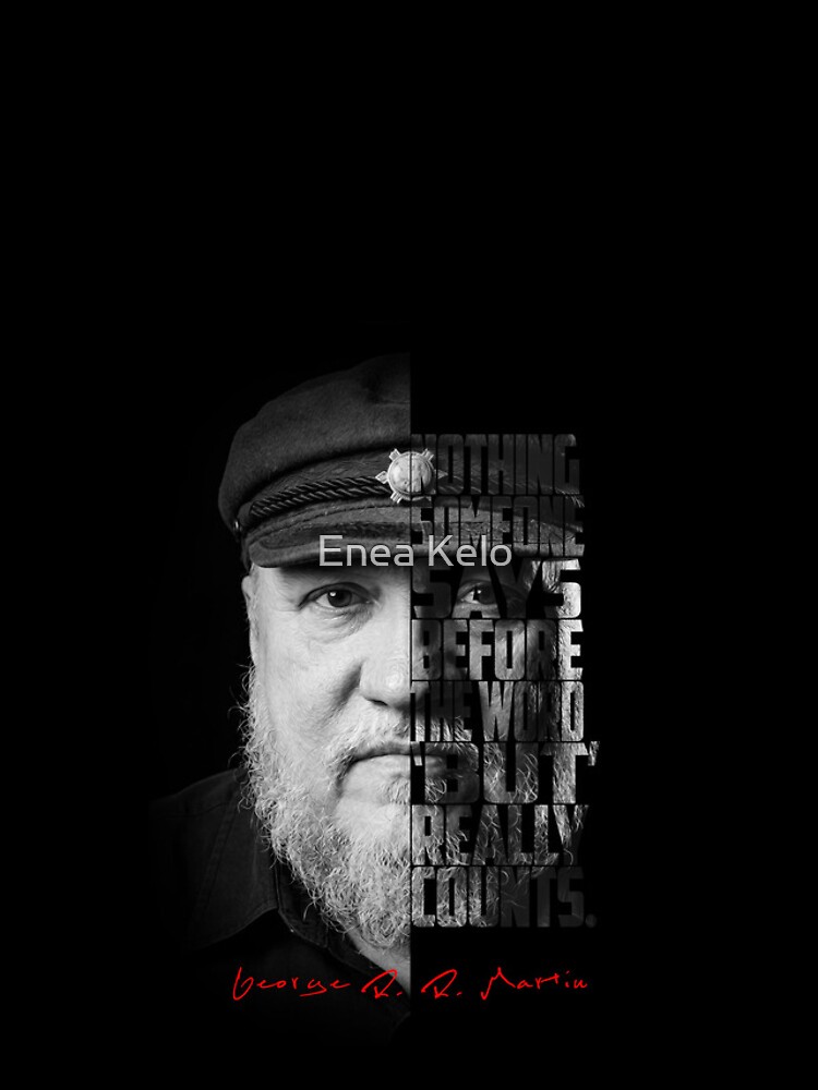 Thumbnail 4 of 4, iPhone Case, George R.R. Martin Split Face Quote Poster designed and sold by eneakelo777.