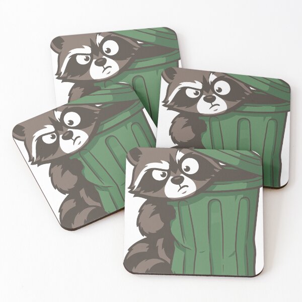Item preview, A cautious raccoon carefully observing the world from behind a trash can. The design captures the funny and curious personality often associated with raccoons.1 designed and sold by Dejbar.