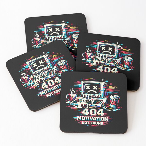 Item preview, 404 Motivation Not Found Glitch Art and Developer Humor designed and sold by SplashTastic.
