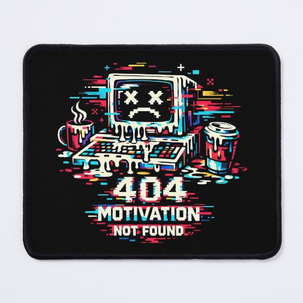 Item preview, 404 Motivation Not Found Glitch Art and Developer Humor designed and sold by SplashTastic.