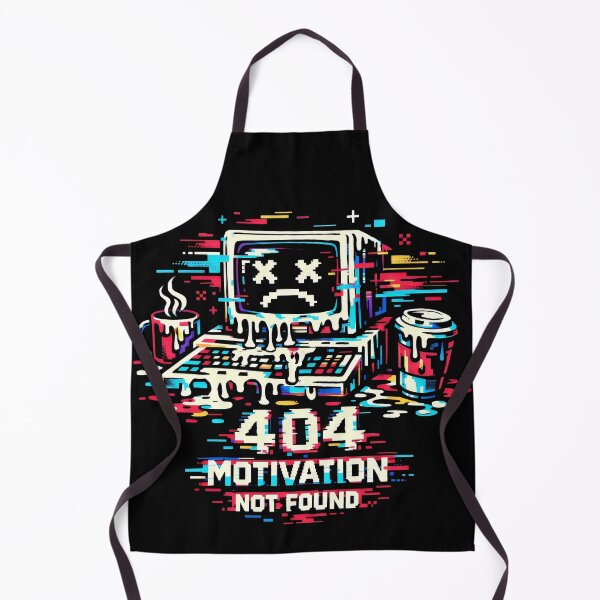 Item preview, 404 Motivation Not Found Glitch Art and Developer Humor designed and sold by SplashTastic.