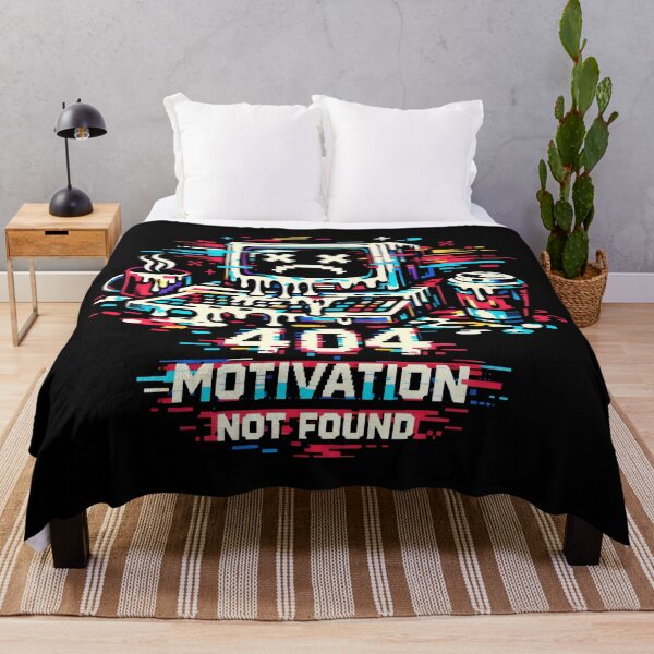 Item preview, 404 Motivation Not Found Glitch Art and Developer Humor designed and sold by SplashTastic.