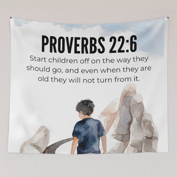 Item preview, Train Up a Child - Proverbs 22:6 - Bible Verse Design designed and sold by MoriaStore.