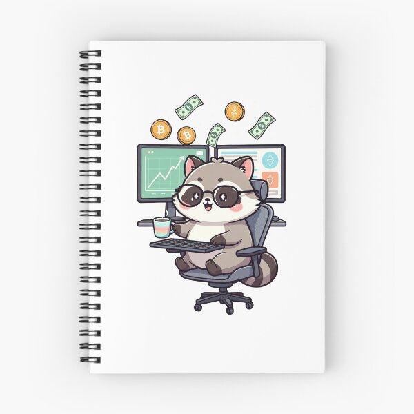 Item preview, Cute Crypto Trader Raccoon – Bitcoin & Ethereum Work From Home Design designed and sold by ZYNORAworld.