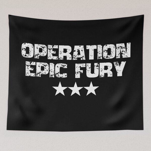 Item preview, Operation Epic Fury Distressed Military Style Typography designed and sold by Vision Crafted.