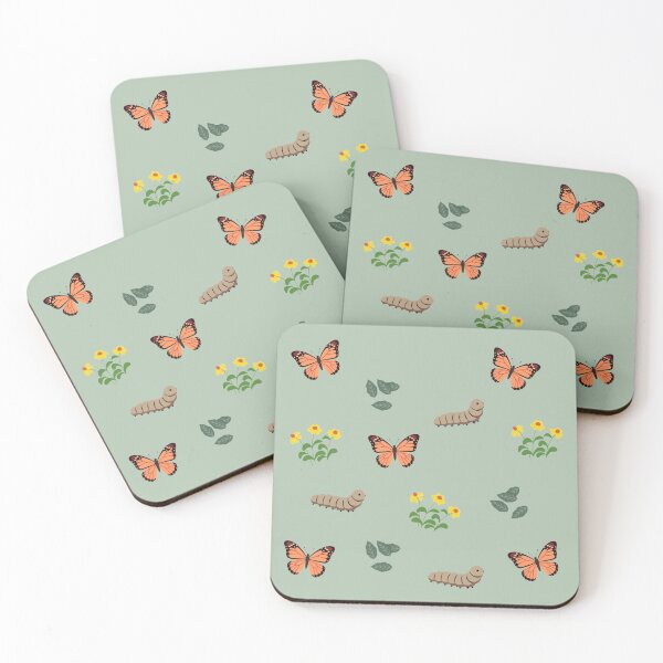 Item preview, Butterfly Caterpillar Flowers Leafs Spring Stickers Prints Posters Wall Art Magnet Home Coffee Cup Decoration TShirt Stationary Notebook Magnet Hat Kitchen Work School Office Redbubble Shop designed and sold by Saritas Boutique Shop.