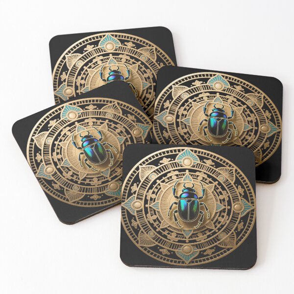 Item preview, Golden Scarab Mandala – Mystical Egyptian Art 6 designed and sold by AnadAA.
