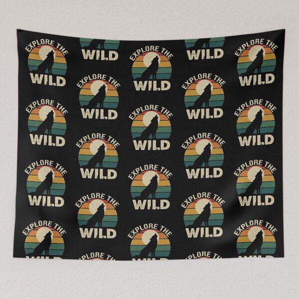 Item preview, Explore the Wild – Retro Wolf  designed and sold by Dogandesighn.