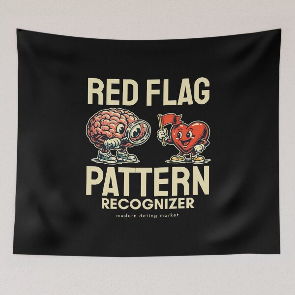 Item preview, Red flag pattern designed and sold by Peerless-Prime.