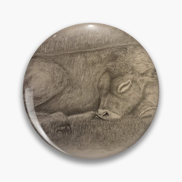 Item preview, Calf sleeping graphite drawing designed and sold by BirdsandMoreArt.