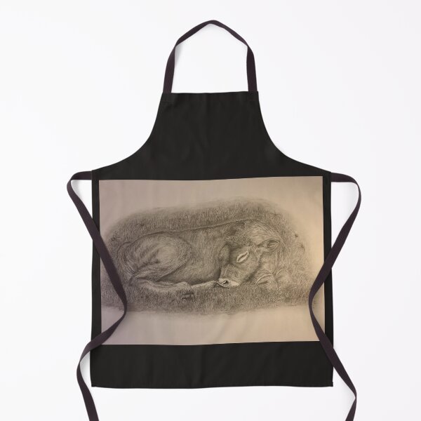 Item preview, Calf sleeping graphite drawing designed and sold by BirdsandMoreArt.