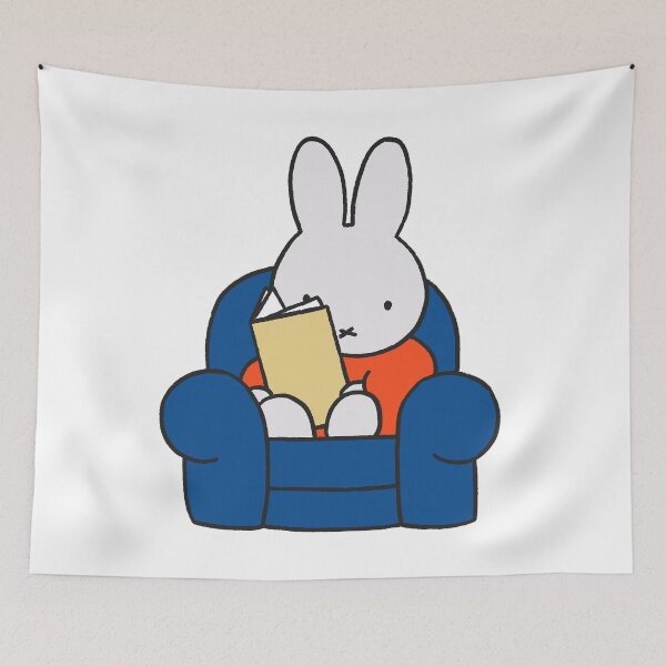 Item preview, miffy reading a book designed and sold by liveawhimsylife.
