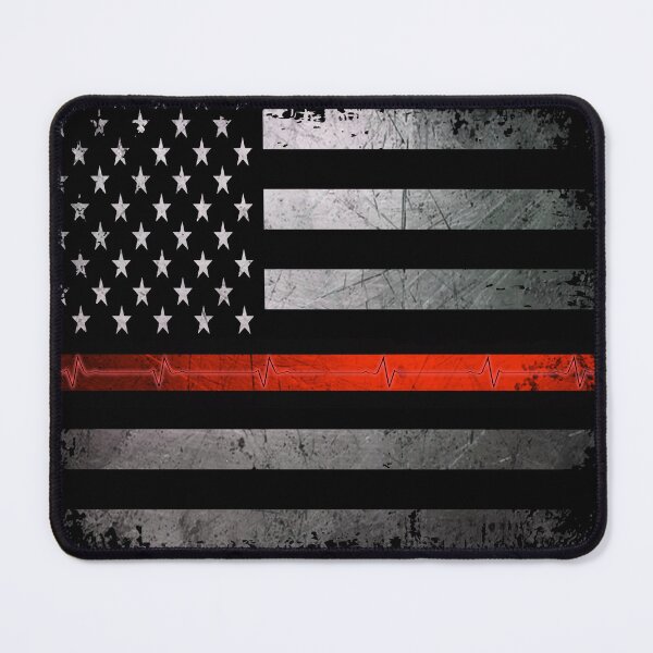 Item preview, Thin Red Line Grunge EKG American Flag designed and sold by artistwill.